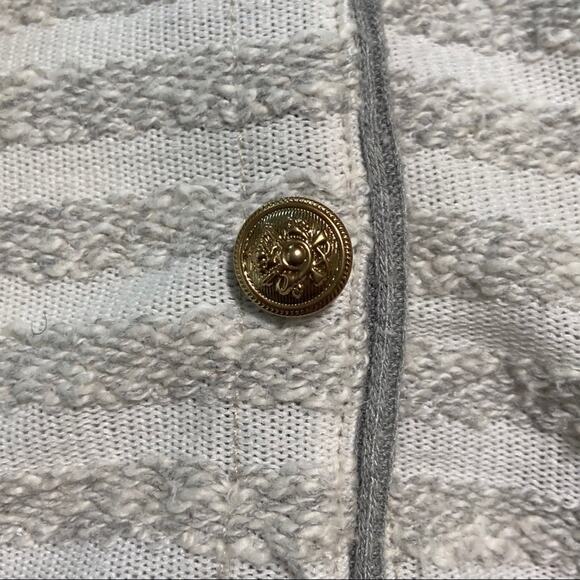 Maison Jules White & Gray Striped Cardigan Size Large - Picture 5 of 8